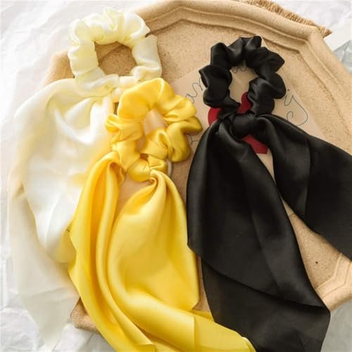 Yellow Bow Ribbon Hair Accessories, Assorted Scrunchies, Elastic Hair Ties and Headbands for Women Girls, Gentle No-Slip Hair Bands for Wedding Party Everyday Use - görsel 7