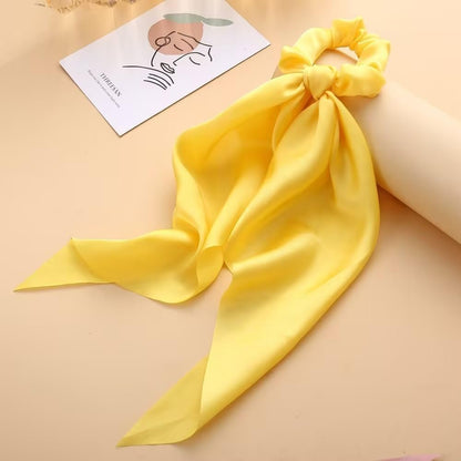 Yellow Bow Ribbon Hair Accessories, Assorted Scrunchies, Elastic Hair Ties and Headbands for Women Girls, Gentle No-Slip Hair Bands for Wedding Party Everyday Use