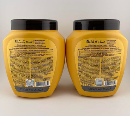 SKALA Maracuja Passion Fruit Moisturizing & Nourishing Cream for Curls - 2 Pack (1000g Each) - Vegan, Cruelty-Free, Silicone & Sulfate Free Avelisse
