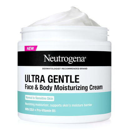 Neutrogena Ultra Gentle Face & Body Moisturizing Cream, Fragrance Free, 11 oz - For Normal to Sensitive Skin