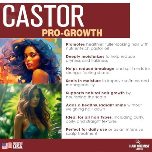 Hair Chemist Pro-Growth Natural Castor Hair Oil, 12 oz - Strengthening & Growth Stimulator Avelisse