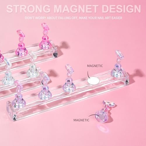 Fandamei 3-Pack Nail Stand for Press On Nails – Acrylic Nail Art Stand with Double-Sided Tape for Painting, Practice, and Display - görsel 5
