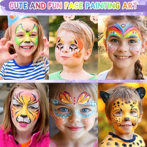 55-Piece Face Paint Stencils Kit – 33 Reusable Stencils, Tattoo Templates, Brushes, Gems & Sponges for Halloween, Festival & Party Makeup - görsel 14
