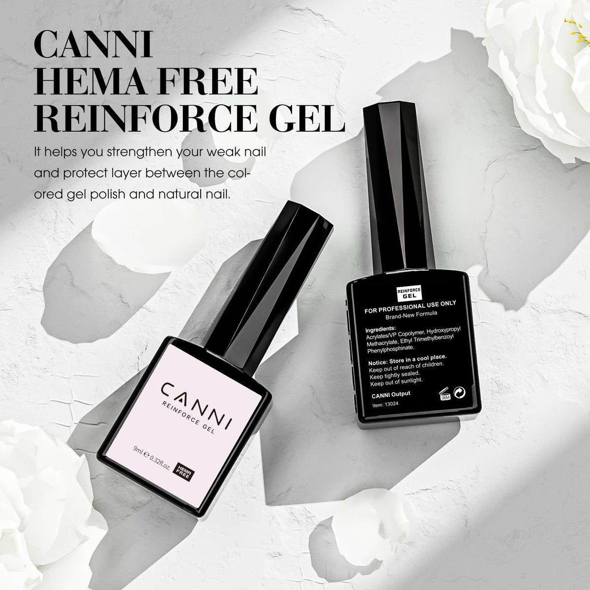 CANNI Nail Strengthening Reinforce Gel – Clear Hardener Polish for Weak, Damaged Nails, Long-Lasting Soak-Off DIY Nail Art - görsel 3