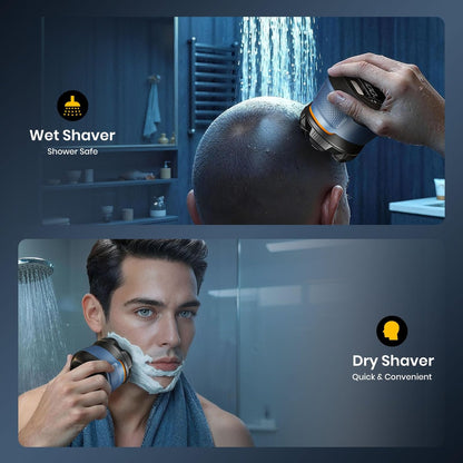 TLMUSE Head Shaver for Bald Men - 2026 Upgraded Magnetic Head Shaver, IPX7 Waterproof Wet/Dry, 2-Speed Rotary Shaver, Model 372 (Blue) Avelisse