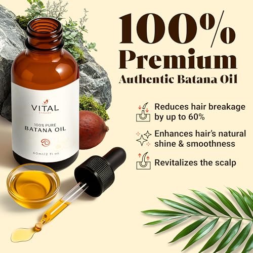 Vital Strands Batana Oil for Hair Growth – 100% Pure & Organic Botana Oil from Honduras – Strengthens, Thickens & Restores Natural Hair – Cold Pressed Raw Scalp & Hair Treatment for Men & Women – 60ml Avelisse