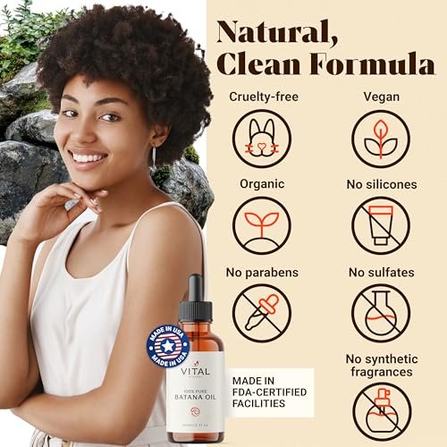 Vital Strands Batana Oil for Hair Growth – 100% Pure & Organic Botana Oil from Honduras – Strengthens, Thickens & Restores Natural Hair – Cold Pressed Raw Scalp & Hair Treatment for Men & Women – 60ml Avelisse