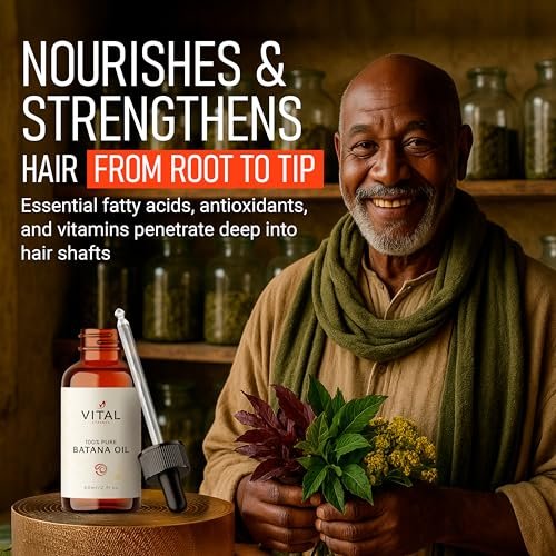 Vital Strands Batana Oil for Hair Growth – 100% Pure & Organic Botana Oil from Honduras – Strengthens, Thickens & Restores Natural Hair – Cold Pressed Raw Scalp & Hair Treatment for Men & Women – 60ml Avelisse