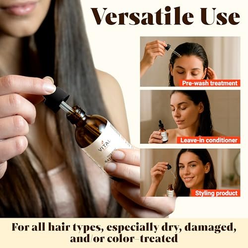 Vital Strands Batana Oil for Hair Growth – 100% Pure & Organic Botana Oil from Honduras – Strengthens, Thickens & Restores Natural Hair – Cold Pressed Raw Scalp & Hair Treatment for Men & Women – 60ml Avelisse