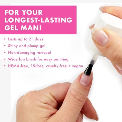 Olive & June Gel Polish Base Coat – Long Lasting, HEMA-Free & Cruelty-Free, UV LED Nail Lamp Required, 0.46 Fl Oz