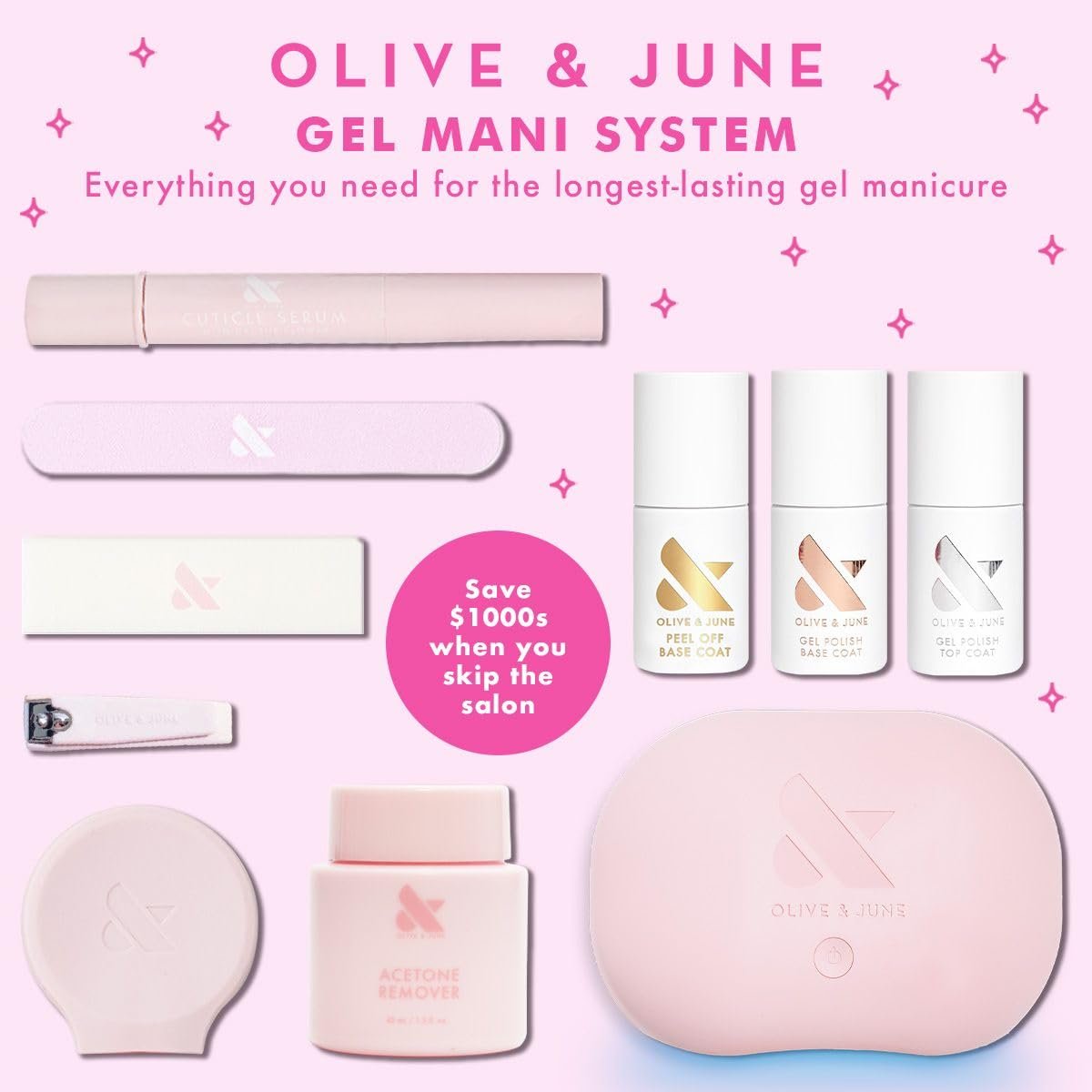 Olive & June Gel Polish Base Coat – Long Lasting, HEMA-Free & Cruelty-Free, UV LED Nail Lamp Required, 0.46 Fl Oz - görsel 17