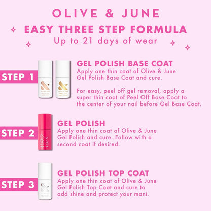 Olive & June Gel Polish Top Coat – Long-Lasting, HEMA-Free, Salon-Quality Shine for 21 Days