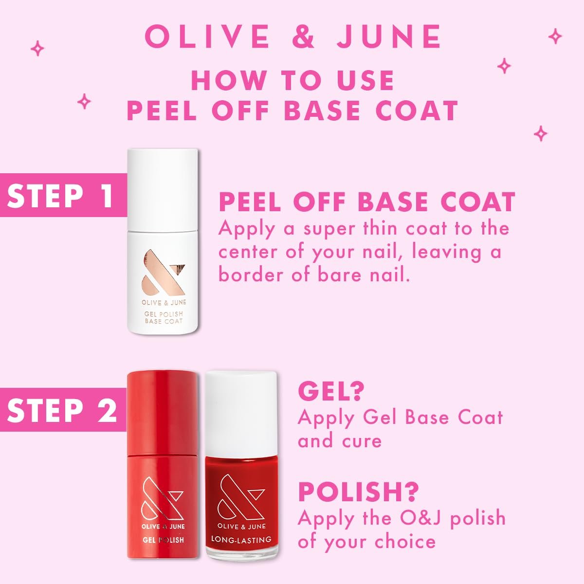 Olive & June Peel Off Base Coat - Non-Damaging, Acetone-Free Removal, Long-Lasting Salon-Quality Manicure at Home - Vegan, HEMA-Free, Cruelty-Free (0.46 Fl Oz) Avelisse