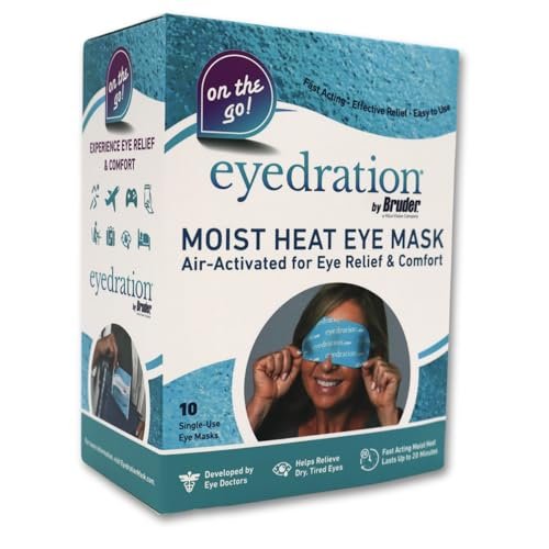Bruder Air-Activated Eye Steam Mask – Dry Eye Relief, Disposable Heated Eye Mask, Gentle Soothing Hydrating, No Microwave Needed, Convenient Lightweight 10 Single Use Compresses Avelisse