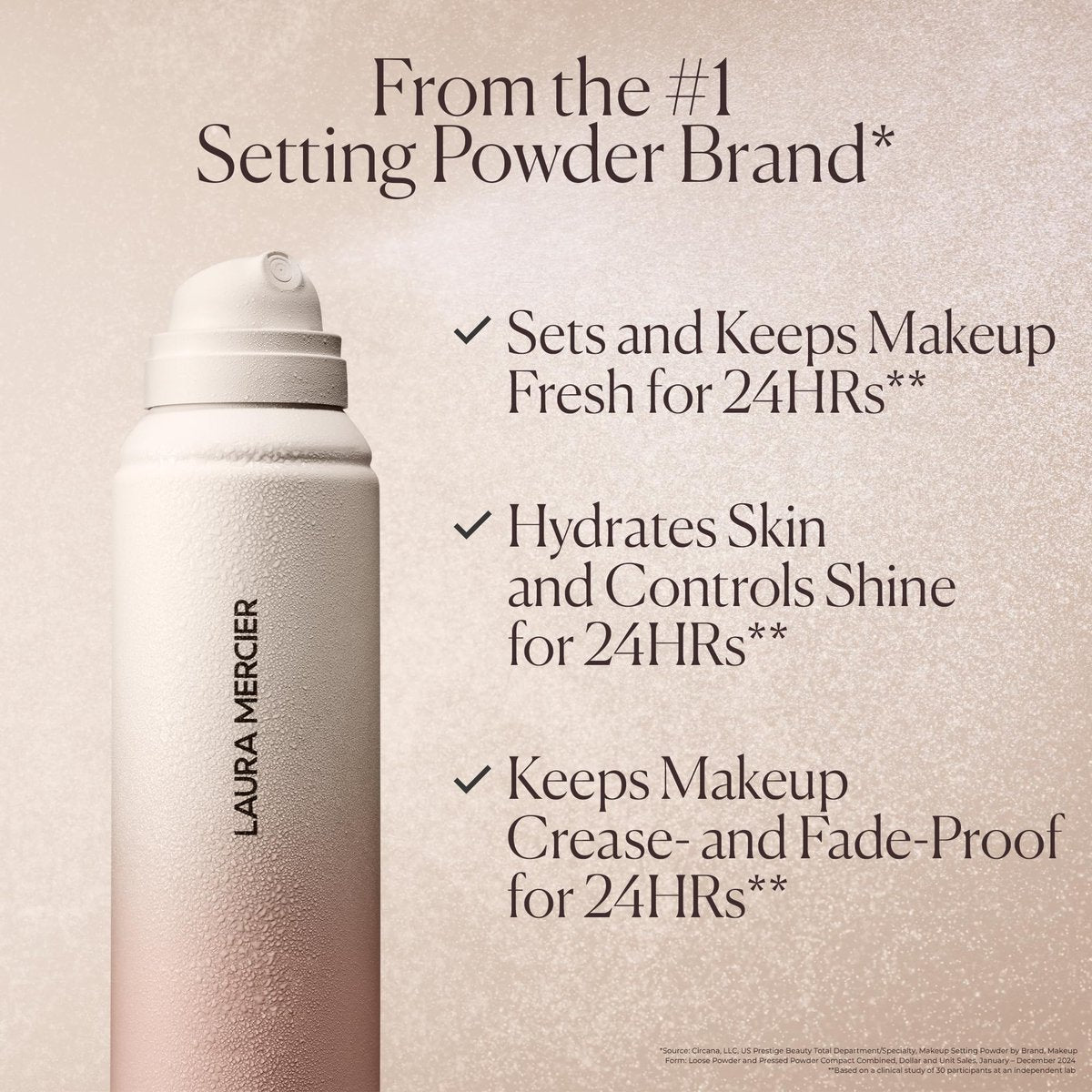Laura Mercier Translucent Hydrating Setting Spray Ultra-Blur, Micro-Fine Blurring Face Mist, 24HR Shine Control, Natural Finish, Smudge & Transfer-Proof, Infused with Hyaluronic Acid + Niacinamide Avelisse