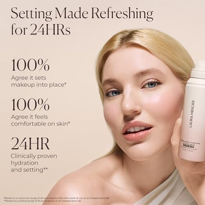 Laura Mercier Translucent Hydrating Setting Spray Ultra-Blur, Micro-Fine Blurring Face Mist, 24HR Shine Control, Natural Finish, Smudge & Transfer-Proof, Infused with Hyaluronic Acid + Niacinamide Avelisse