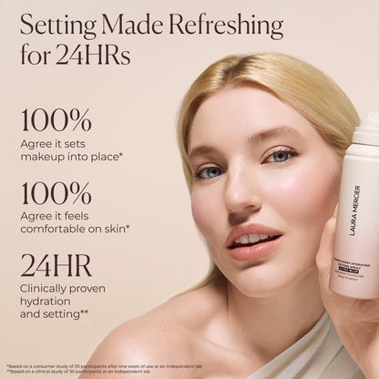 Laura Mercier Translucent Hydrating Setting Spray Ultra-Blur, Micro-Fine Blurring Face Mist, 24HR Shine Control, Natural Finish, Smudge & Transfer-Proof, Infused with Hyaluronic Acid + Niacinamide Avelisse