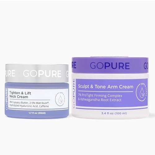 goPure Sculpting Duo Set: Tighten & Lift Neck Cream & Sculpt & Tone Arm Cream - Firms Crepey, Loose Skin - Advanced Fast-Absorbing Formula Avelisse