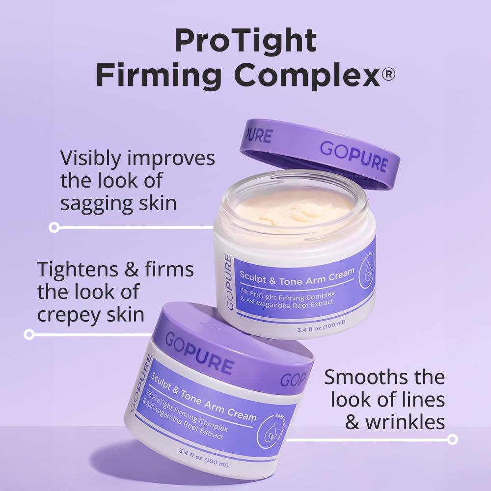 goPure Sculpting Duo Set: Tighten & Lift Neck Cream & Sculpt & Tone Arm Cream - Firms Crepey, Loose Skin - Advanced Fast-Absorbing Formula Avelisse