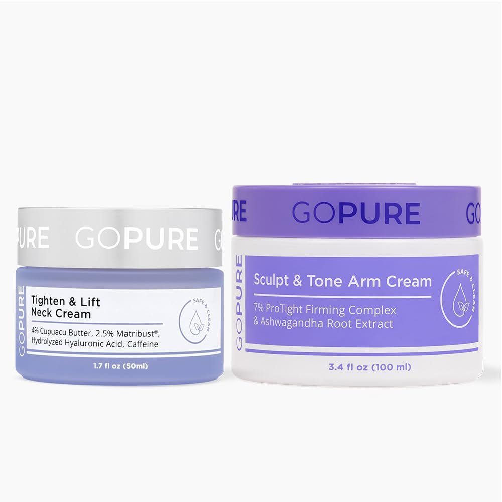goPure Sculpting Duo Set: Tighten & Lift Neck Cream & Sculpt & Tone Arm Cream - Firms Crepey, Loose Skin - Advanced Fast-Absorbing Formula Avelisse