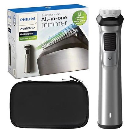 PHILIPS Multi Groomer 8000 Series 21-Piece Grooming Kit - Beard Trimmer for Men, All-in-One Precision Trimmer for Face, Head, and Body Avelisse