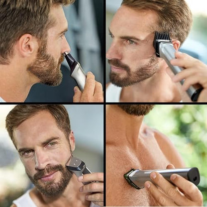 PHILIPS Multi Groomer 8000 Series 21-Piece Grooming Kit - Beard Trimmer for Men, All-in-One Precision Trimmer for Face, Head, and Body Avelisse