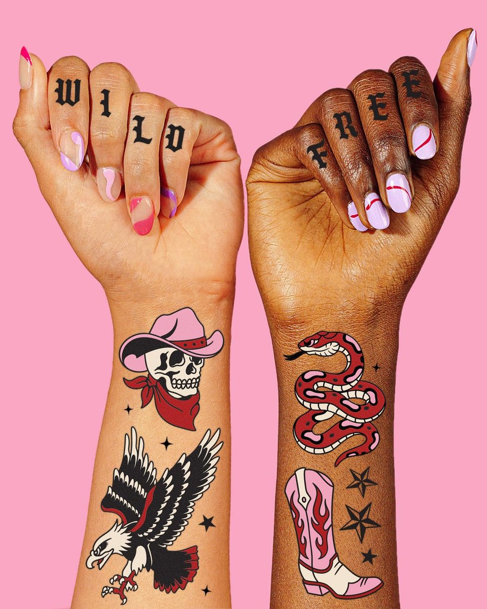 xo, Fetti Realistic Western Temporary Tattoos - 38 pcs | Rodeo Bachelorette, Birthday Favors, Cowgirl Party Accessory, Wild West Fake Tats - görsel 5