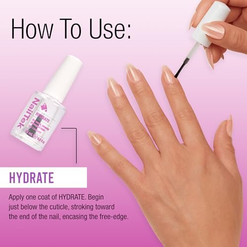 Nail Tek Hydrate Formula 4 – Moisturizing Nail Strengthener for Weak & Damaged Nails, 0.5 fl oz Avelisse