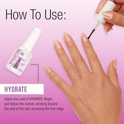 Nail Tek Hydrate Formula 4 – Moisturizing Nail Strengthener for Weak & Damaged Nails, 0.5 fl oz Avelisse