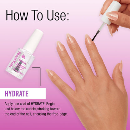 Nail Tek Hydrate Formula 4 – Moisturizing Nail Strengthener for Weak & Damaged Nails, 0.5 fl oz Avelisse