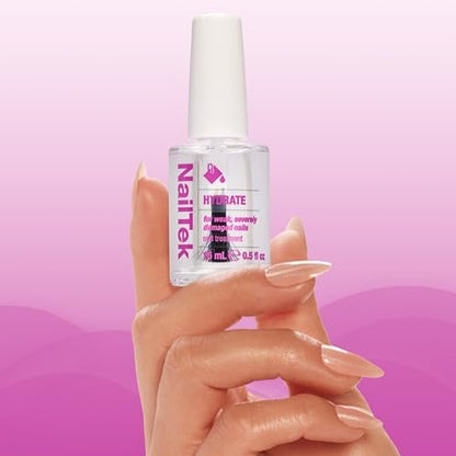 Nail Tek Hydrate Formula 4 – Moisturizing Nail Strengthener for Weak & Damaged Nails, 0.5 fl oz Avelisse