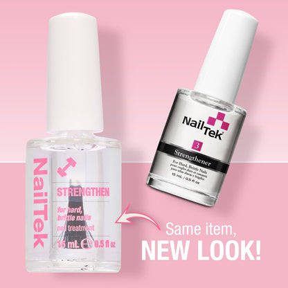 Nail Tek Nail Strengthener Formula 3 – Hard, Dry, Brittle Nails Treatment, 0.5 fl oz Avelisse
