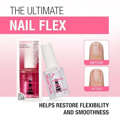 Nail Tek Nail Strengthener Formula 3 – Hard, Dry, Brittle Nails Treatment, 0.5 fl oz Avelisse