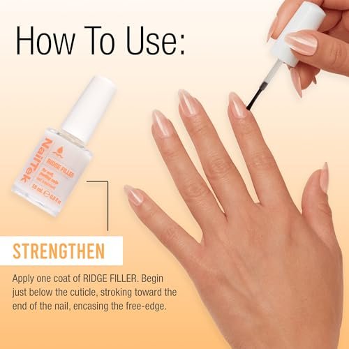 Nail Tek Ridge Filler Formula 2 – Clear Ridge Filler for Nails, Base Coat & Strengthener for Soft Peeling Nails, 0.5 fl oz Avelisse