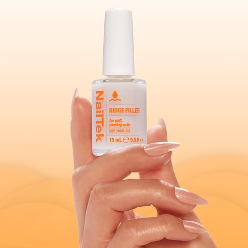 Nail Tek Ridge Filler Formula 2 – Clear Ridge Filler for Nails, Base Coat & Strengthener for Soft Peeling Nails, 0.5 fl oz Avelisse