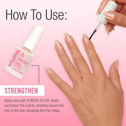 Nail Tek Ridge Filler Formula 3 – Clear Ridge Filler, Base Coat & Strengthener for Hard & Brittle Nails | 0.5 fl oz Avelisse