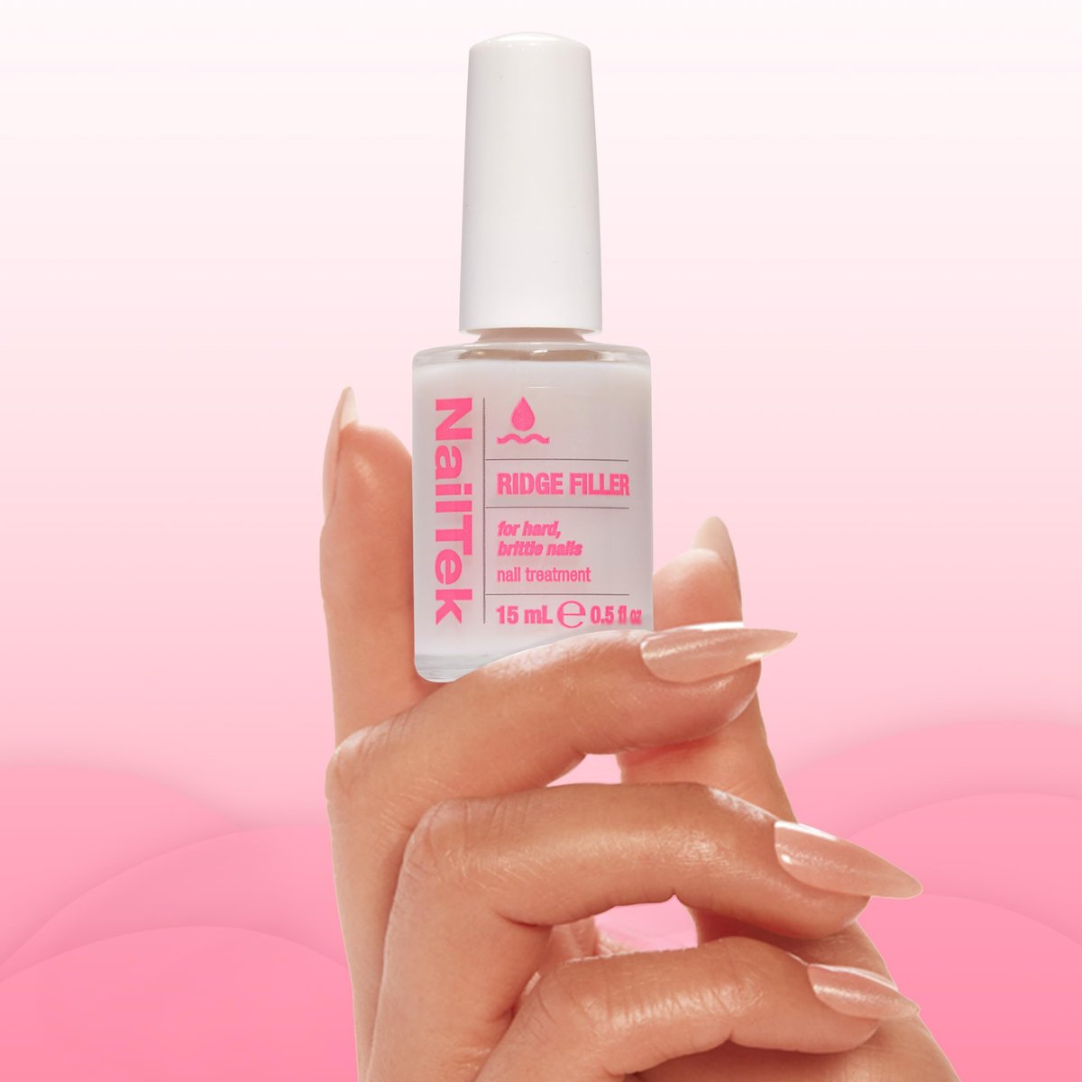 Nail Tek Ridge Filler Formula 3 – Clear Ridge Filler, Base Coat & Strengthener for Hard & Brittle Nails | 0.5 fl oz Avelisse