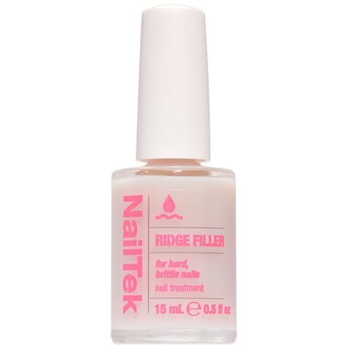 Nail Tek Ridge Filler Formula 3 – Clear Ridge Filler, Base Coat & Strengthener for Hard & Brittle Nails | 0.5 fl oz Avelisse