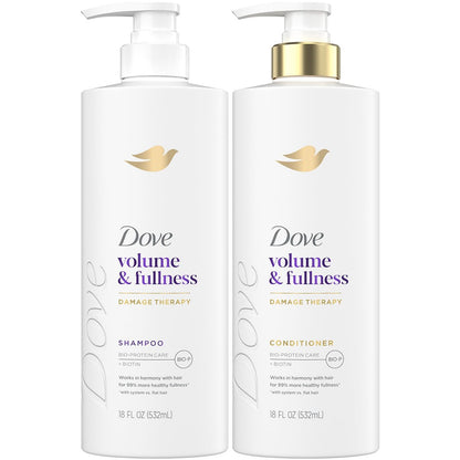 Dove Volume & Fullness Shampoo and Conditioner Set – Daily Volumizing Hair Care with Collagen, 18 oz Each Avelisse