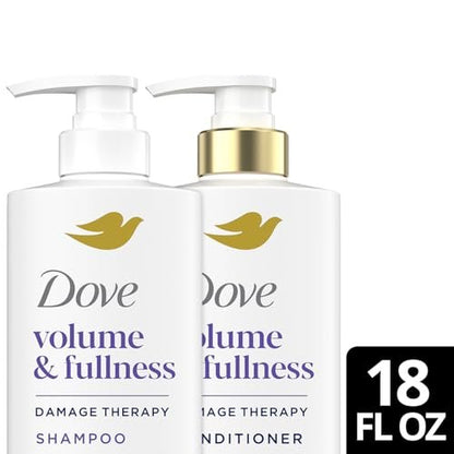 Dove Volume & Fullness Shampoo and Conditioner Set – Daily Volumizing Hair Care with Collagen, 18 oz Each Avelisse