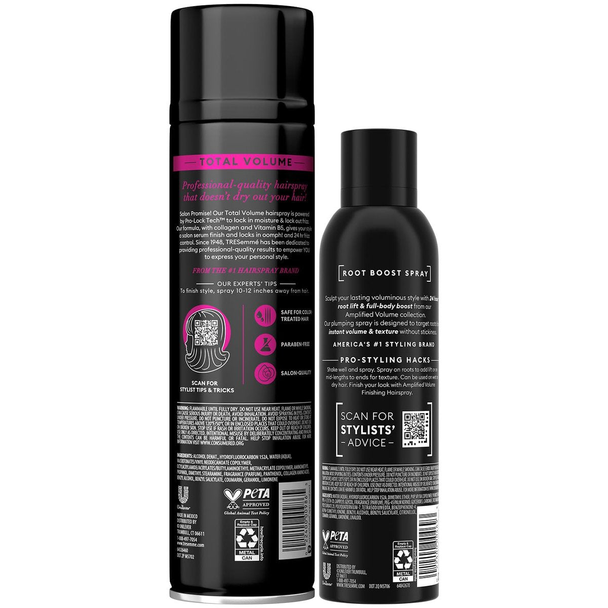 TRESemmé Amplified Volume Finishing Hairspray & Root Boost Spray – 24H Lift, Volumizing Hair Products (8.9 oz, Pack of 2) Avelisse