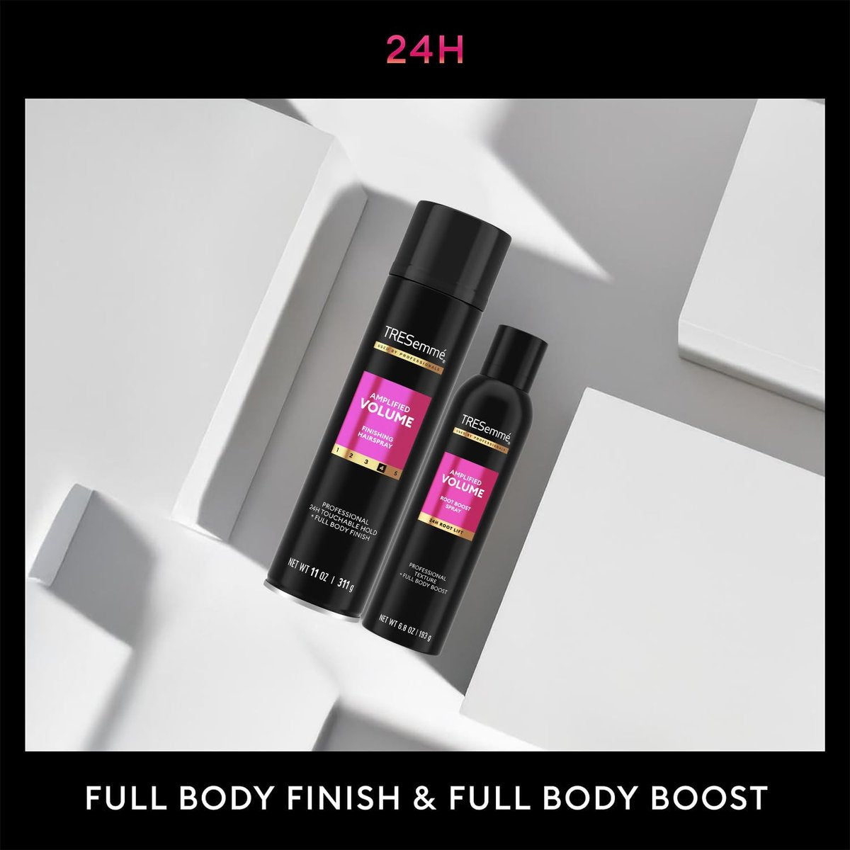 TRESemmé Amplified Volume Finishing Hairspray & Root Boost Spray – 24H Lift, Volumizing Hair Products (8.9 oz, Pack of 2) Avelisse