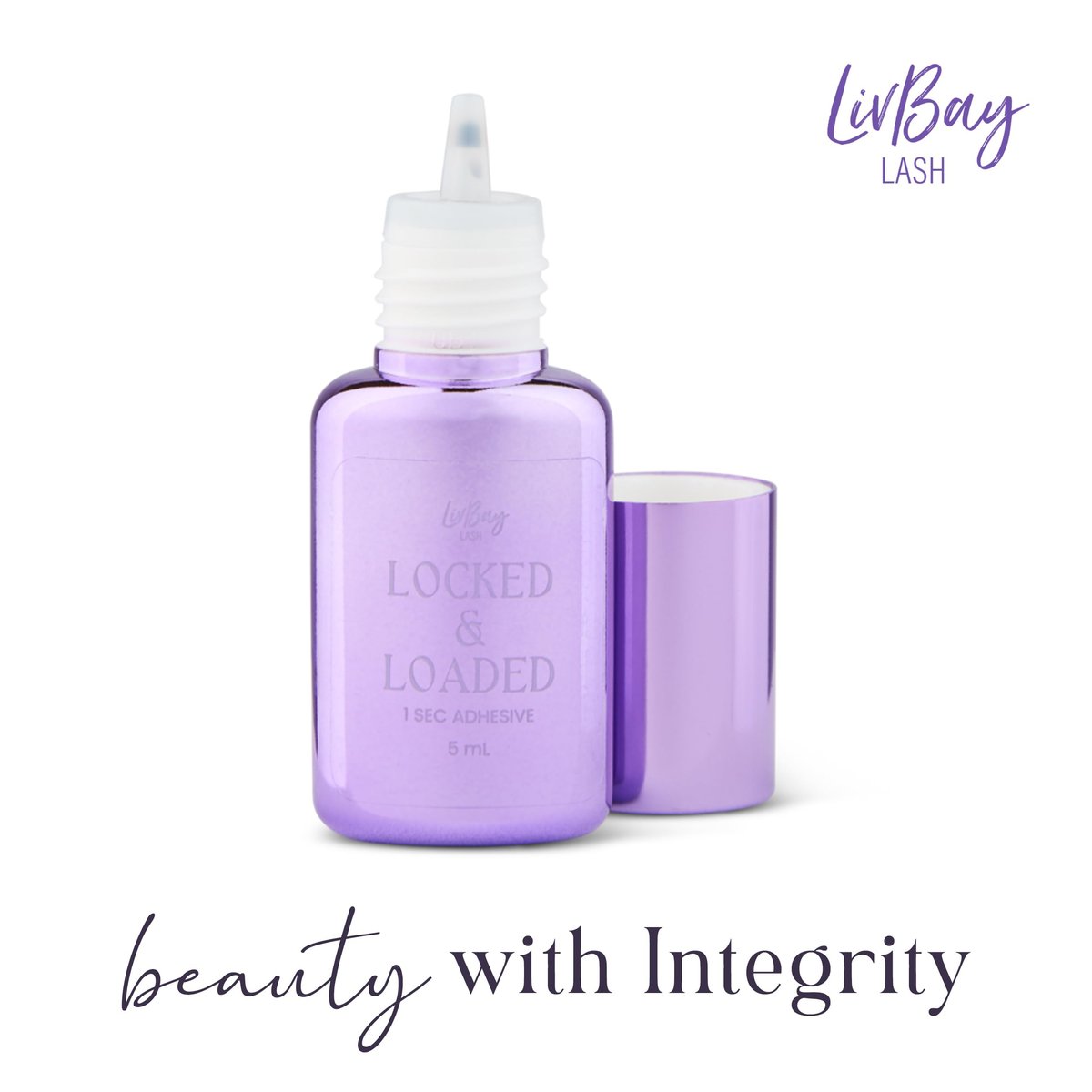 LivBay Locked & Loaded Professional Lash Adhesive – 1-Second Dry, 6-Week Retention, Thin Viscosity Eyelash Extension Glue (5ml) Avelisse