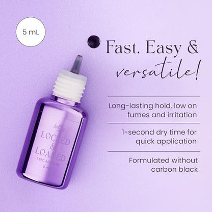 LivBay Locked & Loaded Professional Lash Adhesive – 1-Second Dry, 6-Week Retention, Thin Viscosity Eyelash Extension Glue (5ml) Avelisse