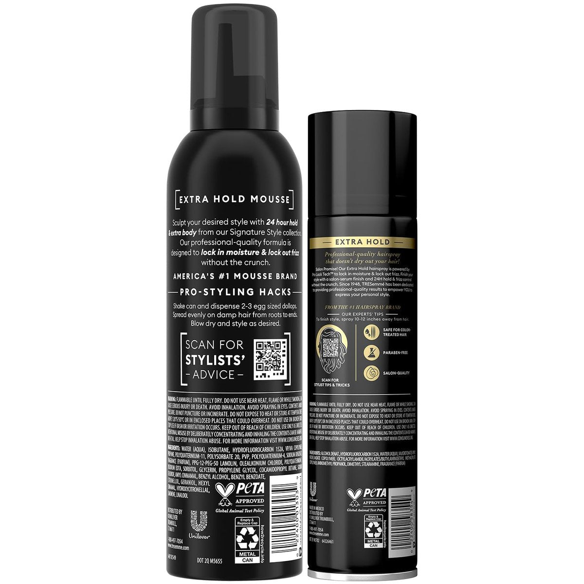 TRESemmé Extra Hold Hairspray & Shaping Mousse Bundle – 24H Touchable Hold & Volume + Frizz Control Avelisse
