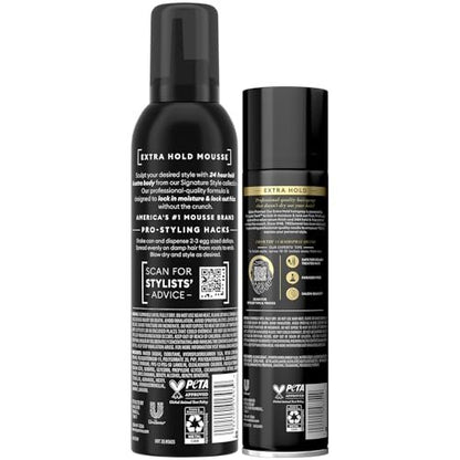 TRESemmé Extra Hold Hairspray & Shaping Mousse Bundle – 24H Touchable Hold & Volume + Frizz Control Avelisse