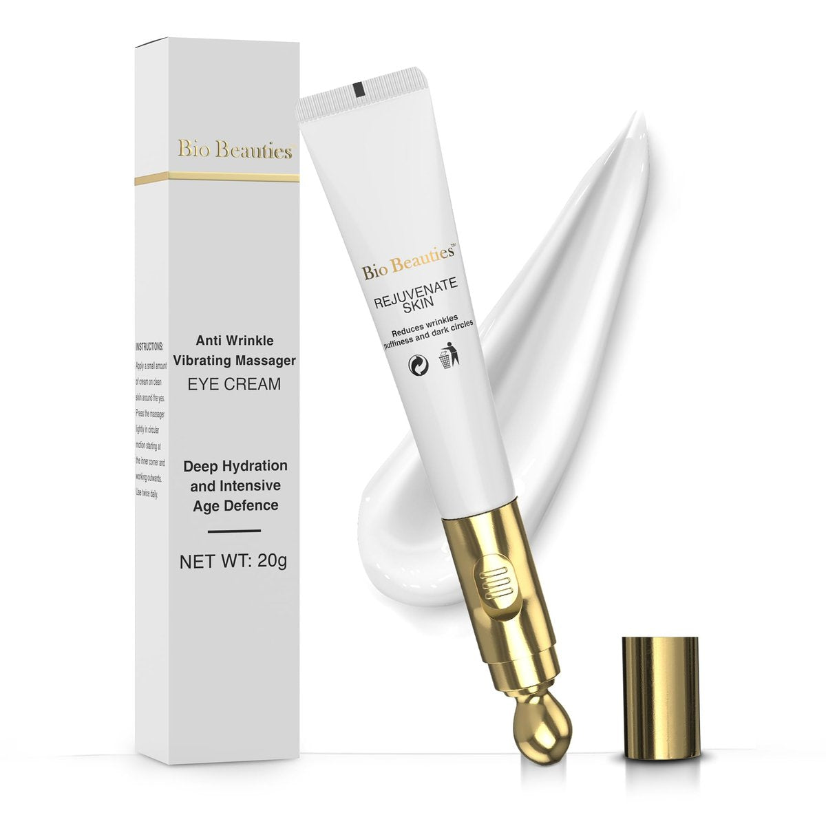 Retinol Under Eye Cream with Electric Massager - Hydrating Anti-Aging Eye Cream to Reduce Dark Circles, Wrinkles & Puffiness for Men & Women Avelisse