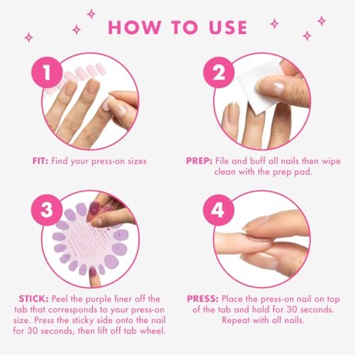 Super Stick Mani Adhesive Tabs Set - No Glue Needed, Non-Toxic, 7-Day Wear for Olive & June Press-On Nails - görsel 8