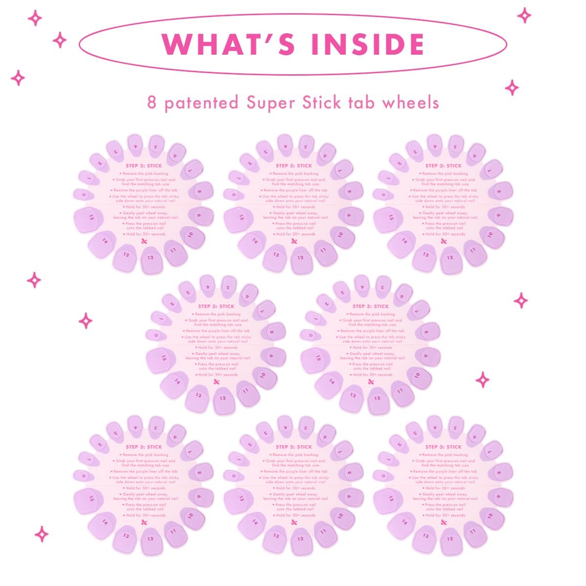 Super Stick Mani Adhesive Tabs Set - No Glue Needed, Non-Toxic, 7-Day Wear for Olive & June Press-On Nails - görsel 9