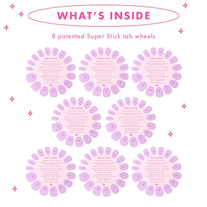 Super Stick Mani Adhesive Tabs Set - No Glue Needed, Non-Toxic, 7-Day Wear for Olive & June Press-On Nails